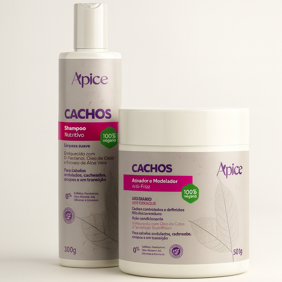 KIT Apse Anti-Frizz Cachos - Gelatina Ativadora 300ml + Creme de Pentear Ativador 500g Apice em Oferta na Shopee