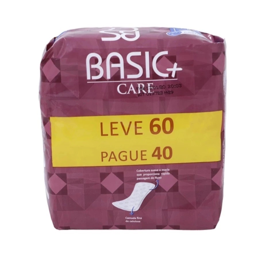 Protetor Diário basic + Care sem Abas Leve 60 Pague 40