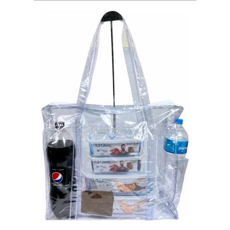 Sacola Transparente Bolsa de Jumbo Cristal PVC Penitenciaria Club Piscina Praia