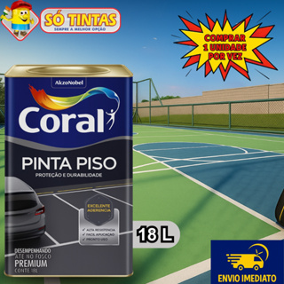Tinta Acrílica Coral Pinta Piso 18L Premium, Para Áreas Externas, Concretos, Garagens, Calçadas em Oferta na Shopee