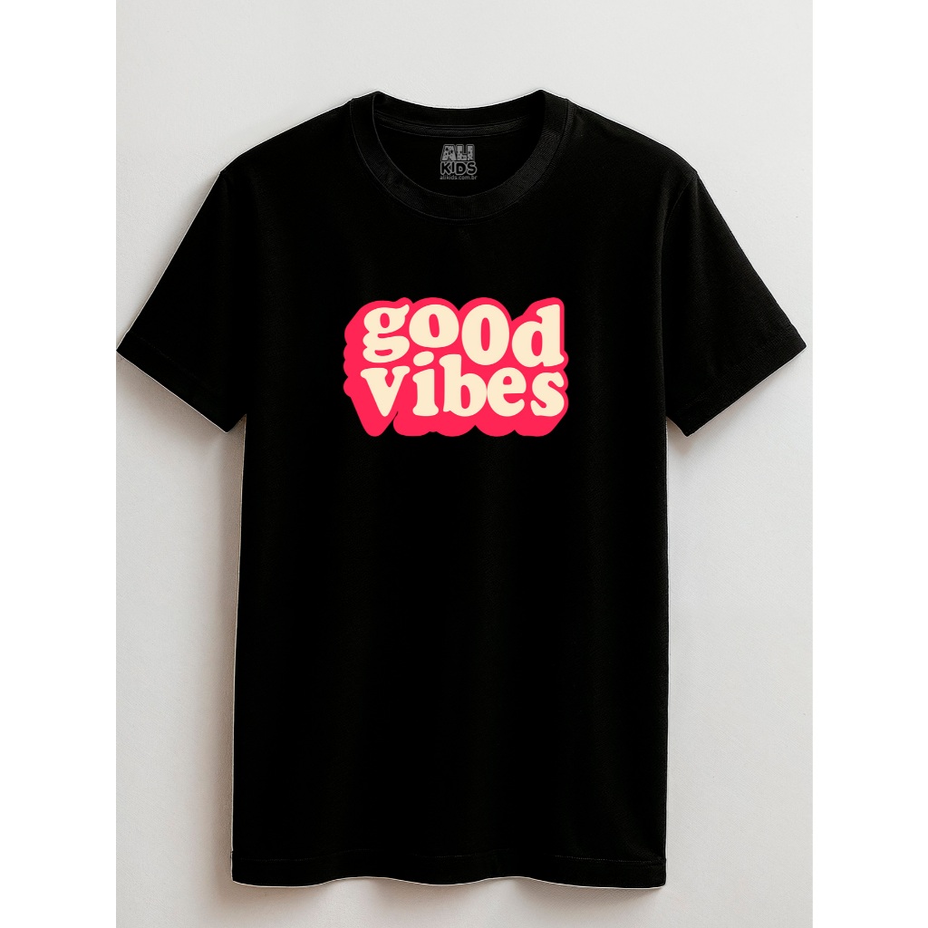 Camiseta Good Vibes Juvenil e Infantil 2 ao 16 anos Unissex