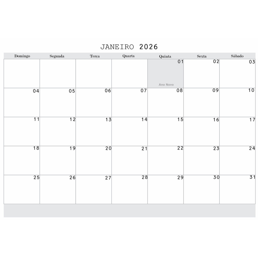 Planner Mensal de Mesa 2026  Tamanho A4