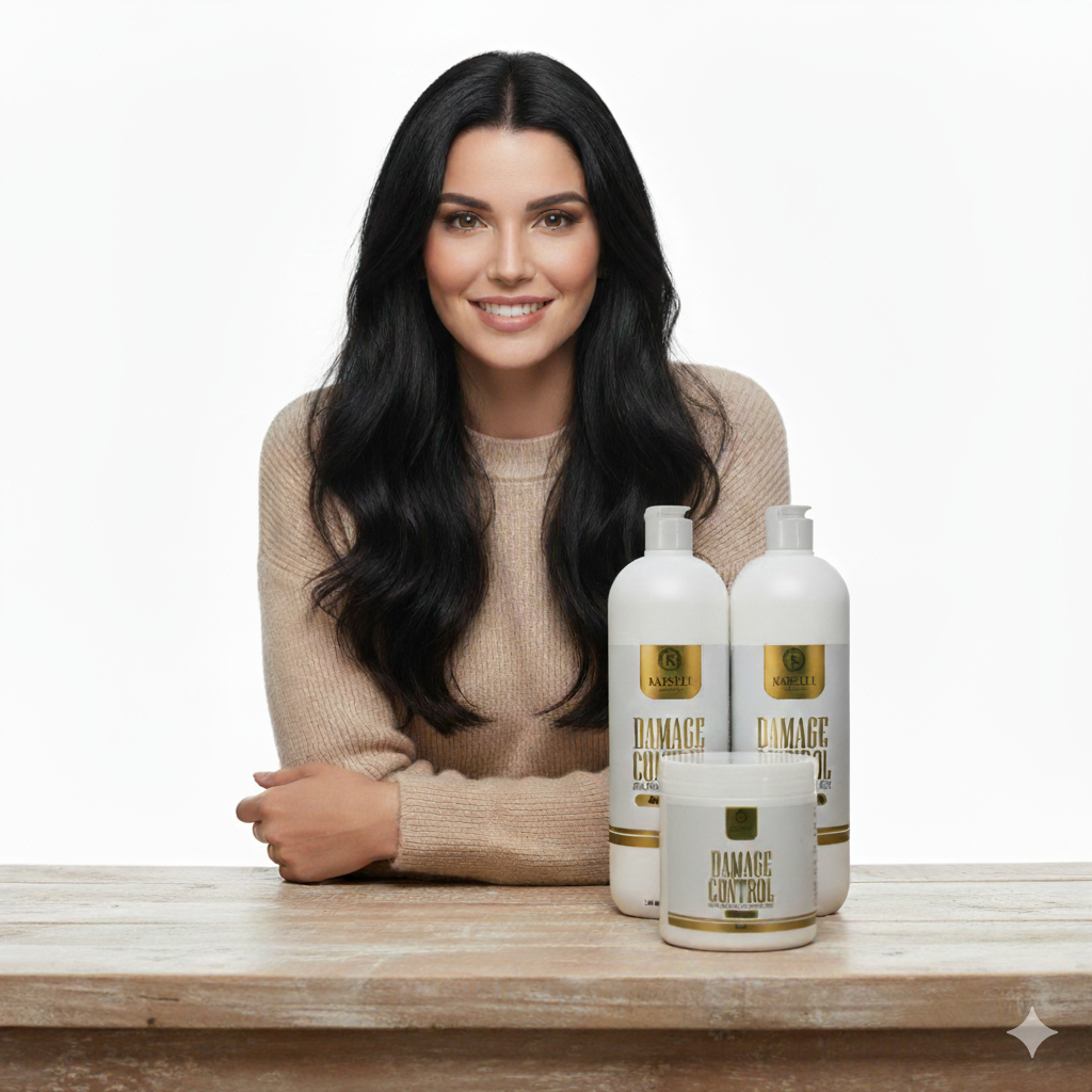 Kit Profissional Salão Damage - Shampoo 1L, Condicionador 1L e Máscara profissionais