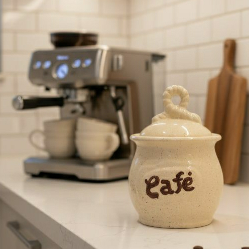 Pote Mantimento De Café Em Cerâmica Esmaltada PIntura à Mão Decoração Cozinha Promoção mais vendido