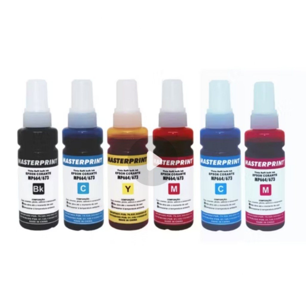 Kit 6  Tinta Refil  64 6 64 para L120 L1300 L395 L396 L355 L555 L365 L355 Compatível