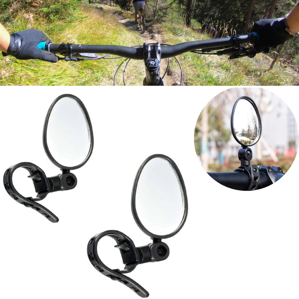 2 Espelhos retrovisor de guidão bicicleta grande angular 360° Ajustável Mtb Acessório Bicicleta
