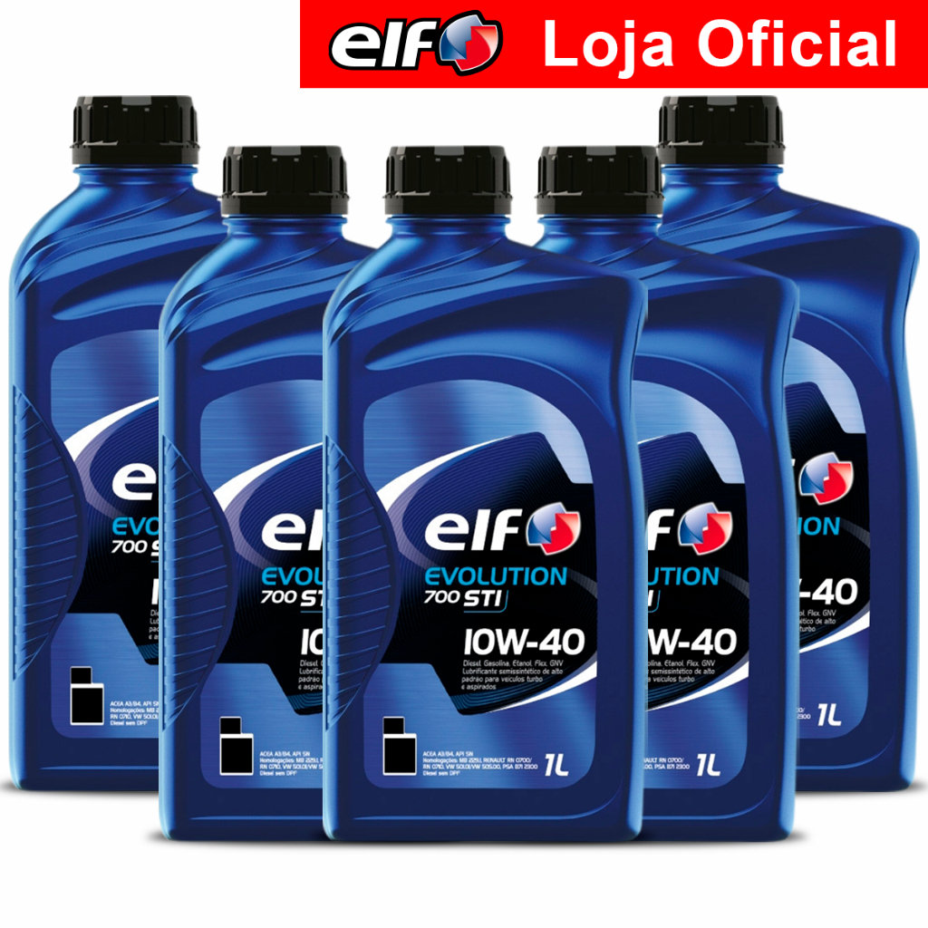 Kit 5x Óleo semissintético Elf Evolution 700 10w40 STI SN em Oferta na Shopee