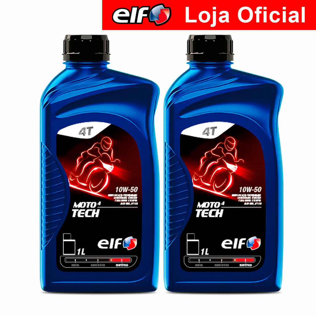 Kit 2x Óleo 100% Sintético 10W-50 Elf Moto 4 Tech em Oferta na Shopee