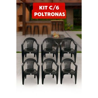 Poltrona de Plastico Cadeira Suporta 180kg Kit com 6 Para Áreas de Churrasco Varanda Gourmet Igreja em Oferta na Shopee