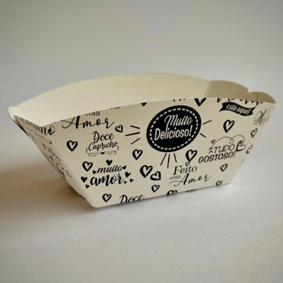 Barquinhas Cestinhas de Papel Kraft ou Branco – Embalagem p/ Salgados, Lanches e Porções em Oferta na Shopee