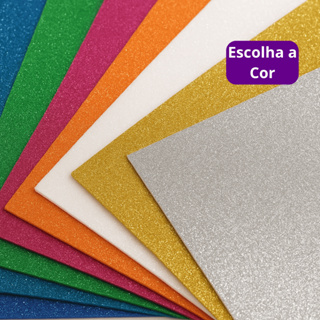 Placas De Eva Com Glitter 40x48 - 10 folhas - escolha 1 cor em Oferta na Shopee