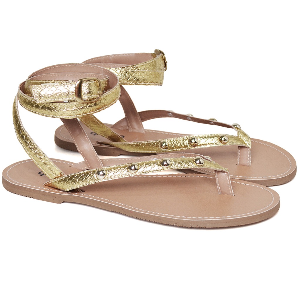Rasteira Sandália Feminina Detalhes Em Metal Dourado NICE 2036DB em Oferta na Shopee