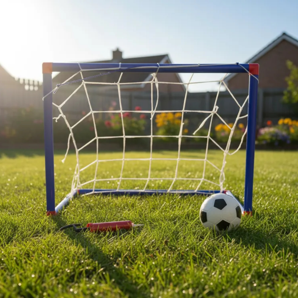 Trave Futebol Infantil Brinquedo Bolinha Divertido Educativo Golzinho p/ Quintal Crianças Esporte Prático Presente Azul