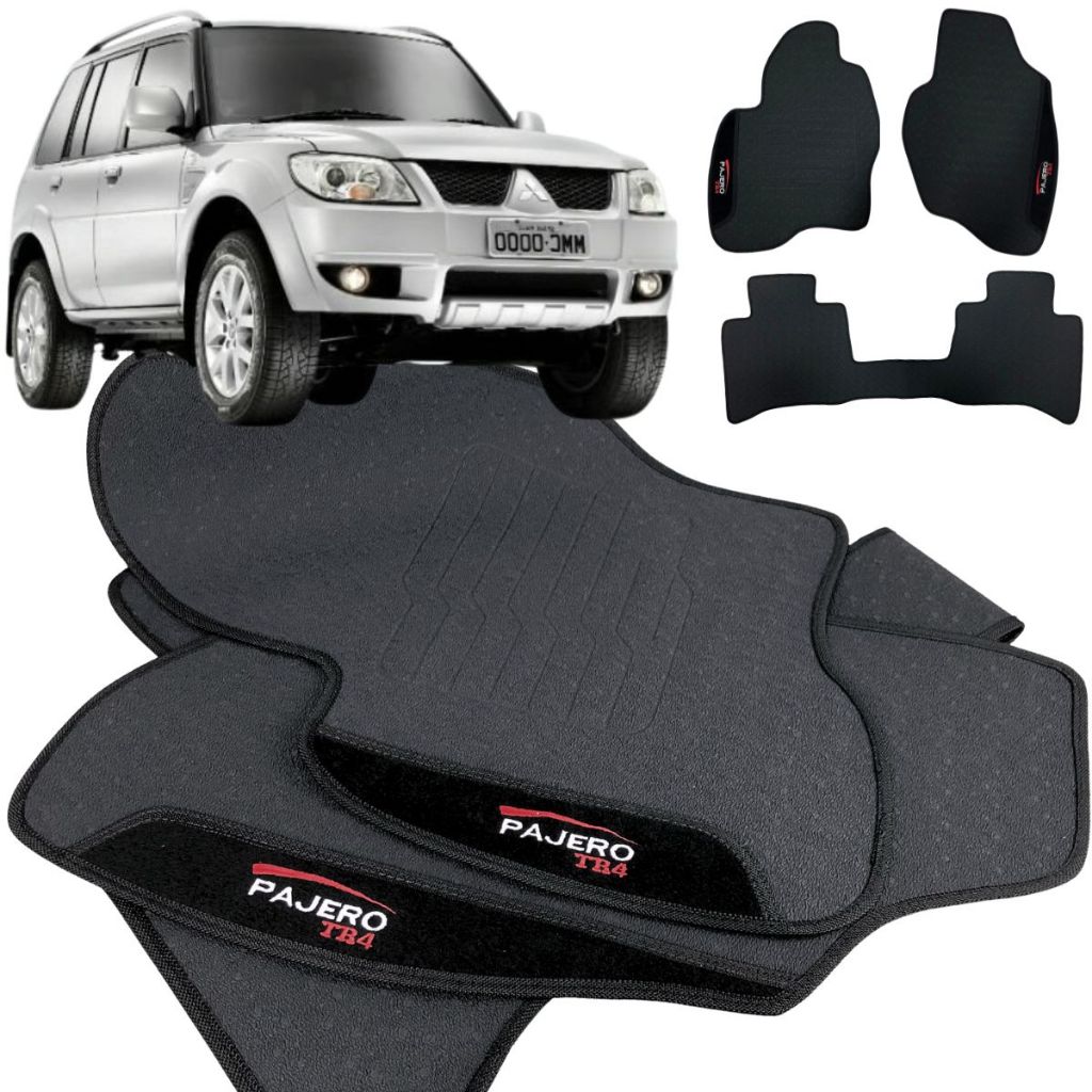 Tapete pra Carro Borracha Pajero Tr4 2002 á 2015 3 Peças