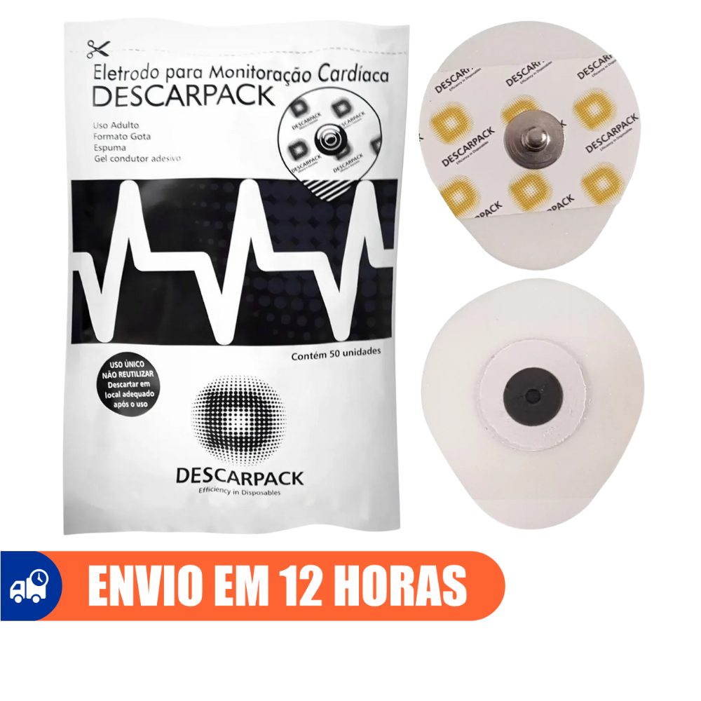 Eletrodo Para ECG Monitoração Cardíaca 50un Descarpack em Oferta na Shopee