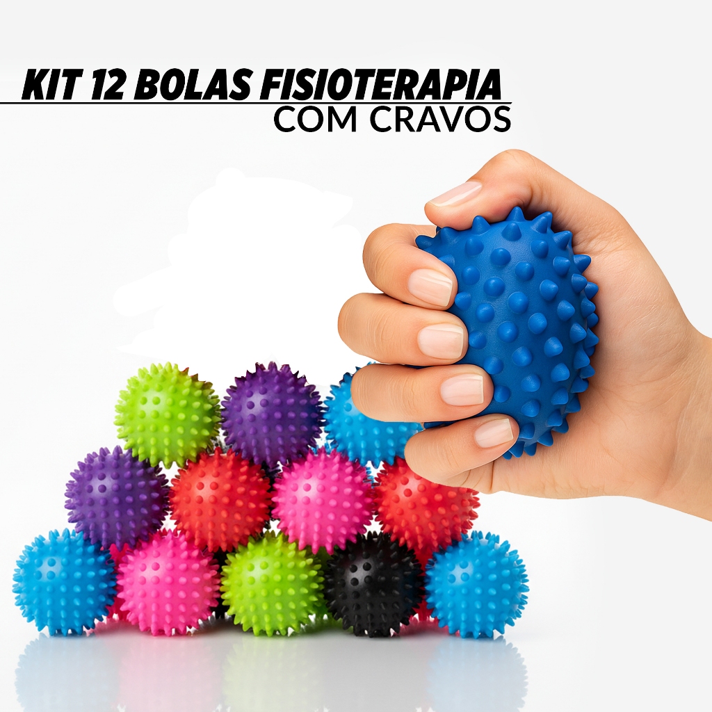 Kit 12 Bolinha Para Cachorro Cravinho e Bola Fisioterapia Bola Pet