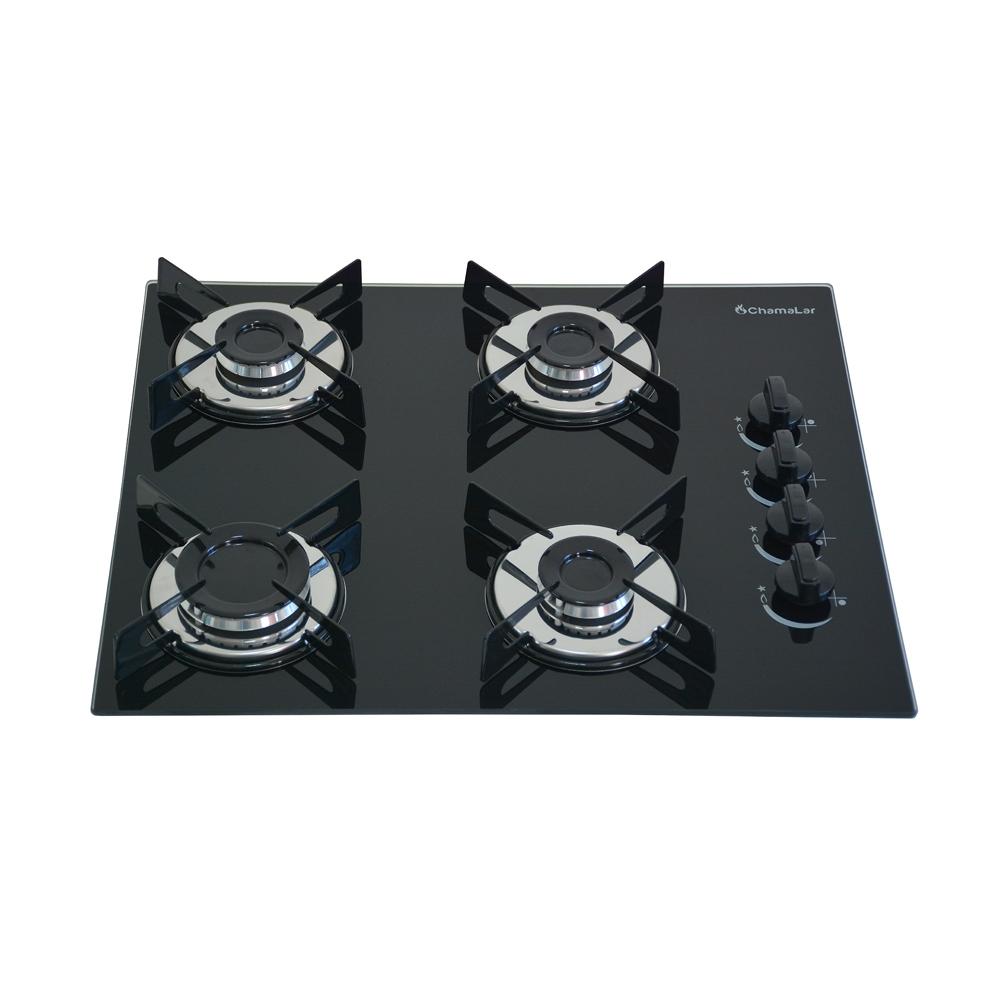 Fogão Cooktop Premium Gás 4 Bocas Ultra Chama 127v/220v Preto