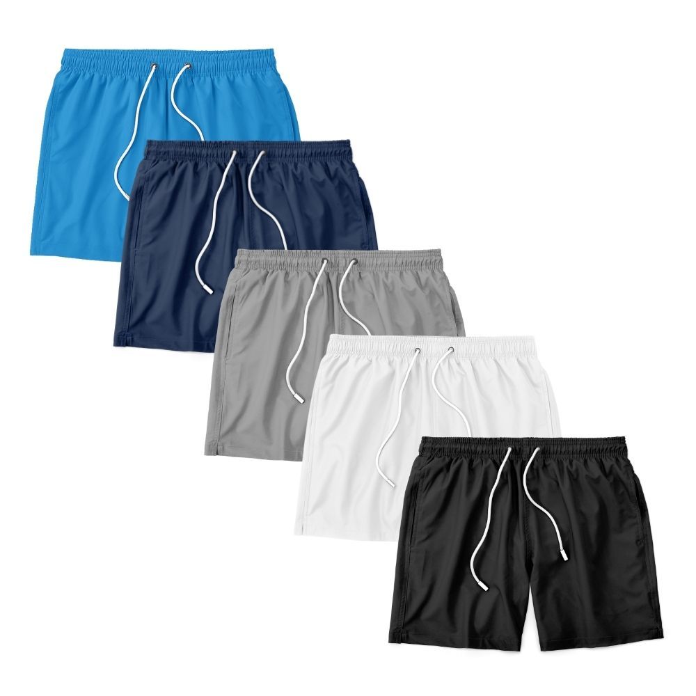 KIT 5 Short Masculino Liso Tactel Praia Academia Esporte Verão Tactel Short de Praia Short Masculino