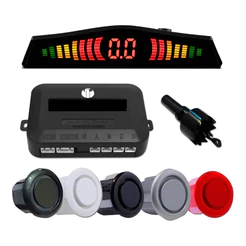 Kit Sensor De Estacionamento Ré 4 Sinal 18mm Sonoro Universal Cor Prata