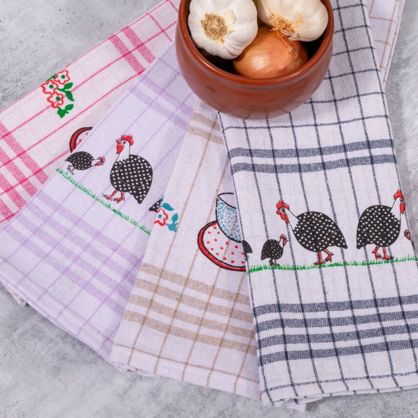 Kit 10 Panos de Prato Cozinha 45x70 Estampado Listrado Grande em Oferta na Shopee