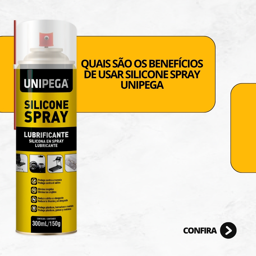Kit 2 Silicone Spray Lubrificante 300ml Unipega Multiuso Protege Elimina Rugidos Brilho Couro Carro · foto 2
