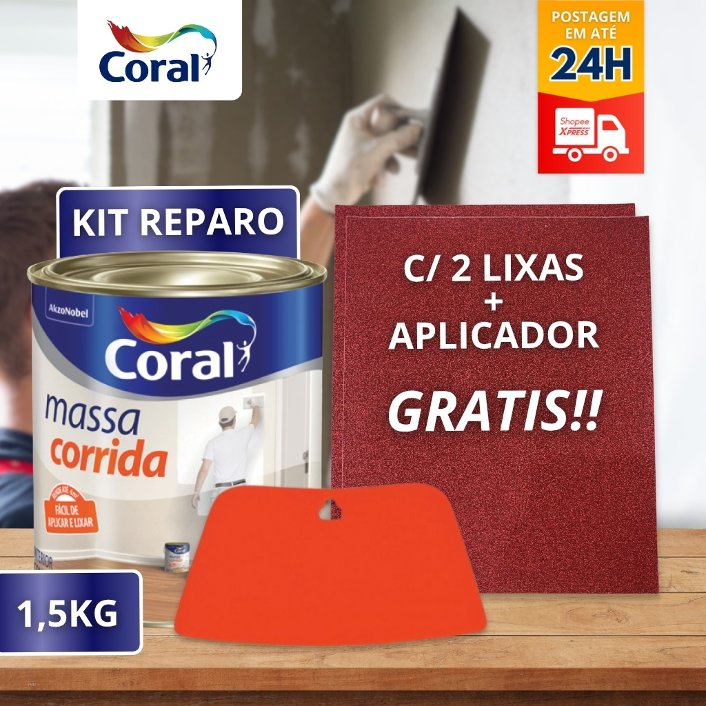 KIT MASSA CORRIDA 1,5 + LIXA MASSA NORTON 150