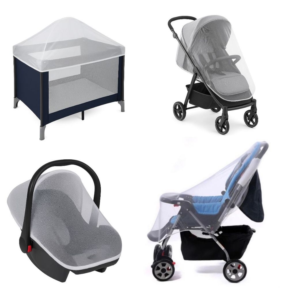 Mosquiteiro Capa Carrinho Simples Elastico Portatil Universal Rede Tela Veu Proteção Bebe Berço Luxo