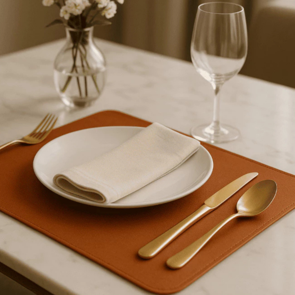 Jogo Americano Retangular Courino Mesa Posta Minimalista Kit Dupla Face em Oferta na Shopee