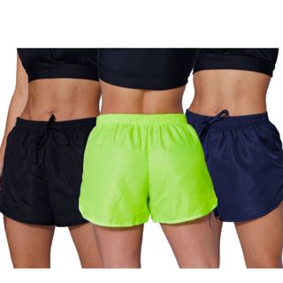 Kit 3 Shorts Feminino Tactel Moda Praia P ao Plus Size em Oferta na Shopee