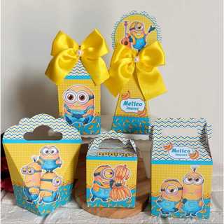 KIT CAIXAS  MINIONS, PERSONALIZADOS MINIONS, LEMBRANCINHA  MINIONS, DECORAÇÃO  MINIONS (PEGUE E  MONTE)