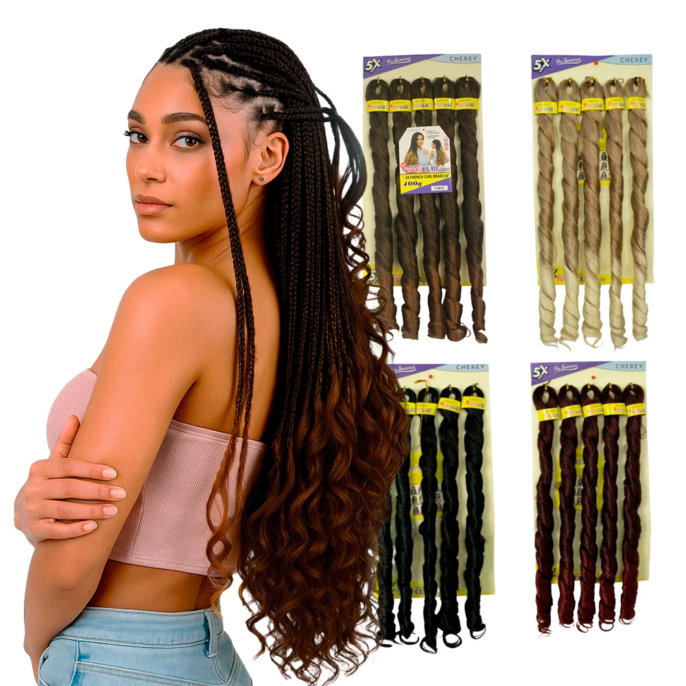 French Curl 400g Braid 60cm Fibra Sintético Premium para Box Braid e Crochet | Ondas Naturais