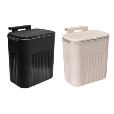 Lixeira Suspensa - Balde de Lixeiro - 9 Litros com Adesivo e Alça para Pendurar Rose e Preto - Arqplast - Toy 25956