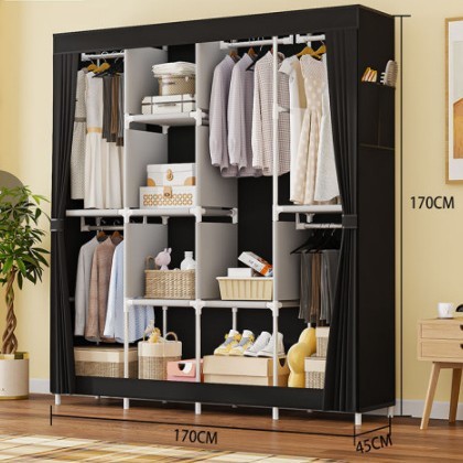 Arara Guarda Roupa Dobrável Armário Organizador Multiuso Roupeiro Cabideiro Sapateira