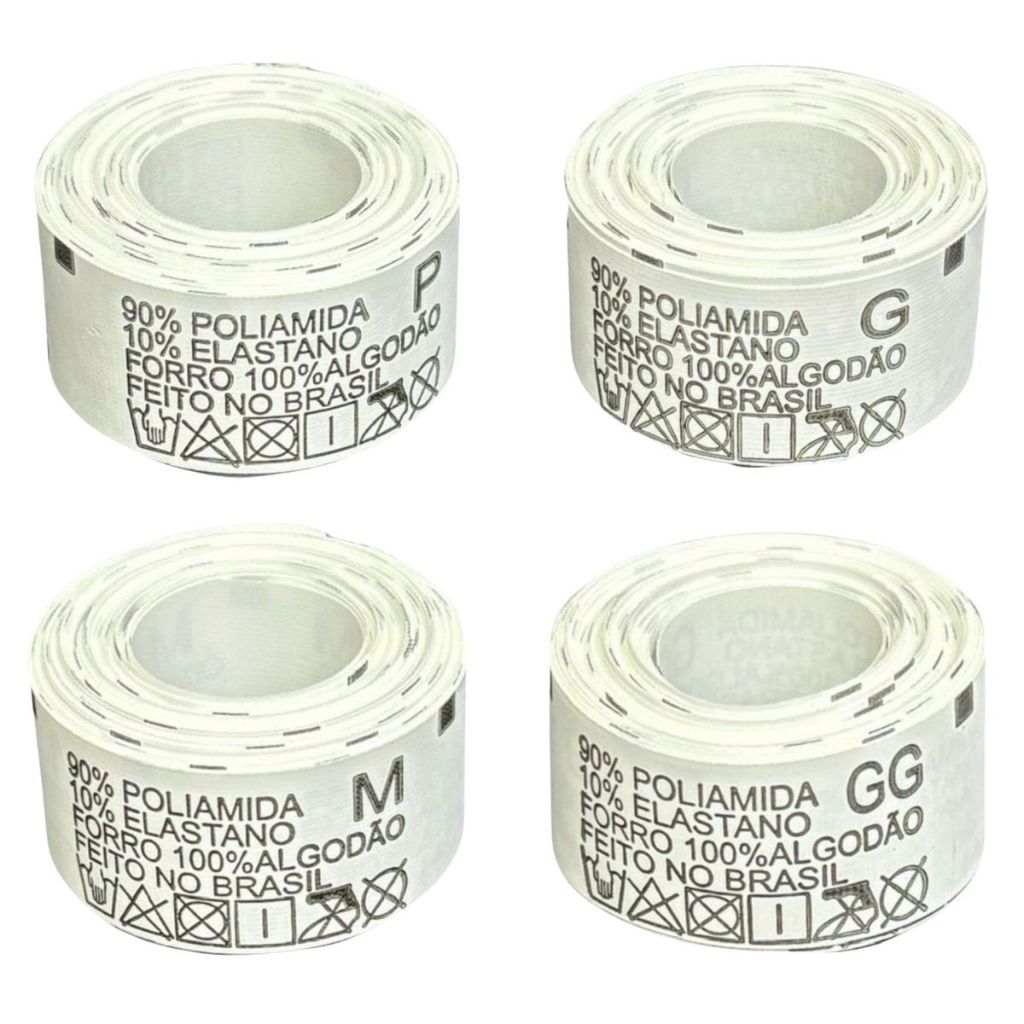 Kit Com 500 Unidades Etiqueta De Composição Interna 90% Poliamida 10% Elastano Forro 100% Algodão em Oferta na Shopee