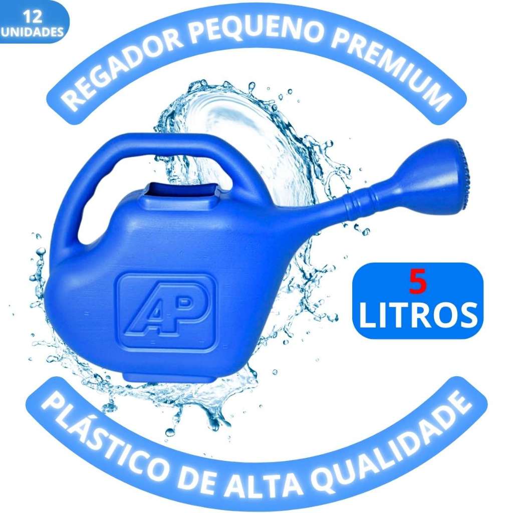 Kit 12 Uni Regador 5 Litros Plástico Pequeno Jardinagem Hortas Flores Arqplast Multiuso