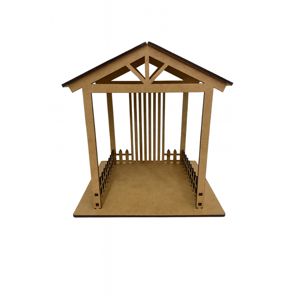 1 Casinha Para Presépio Decoração De Natal Em Mdf — imagem 2 de 2