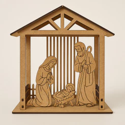 1 Casinha Para Presépio Decoração De Natal Em Mdf