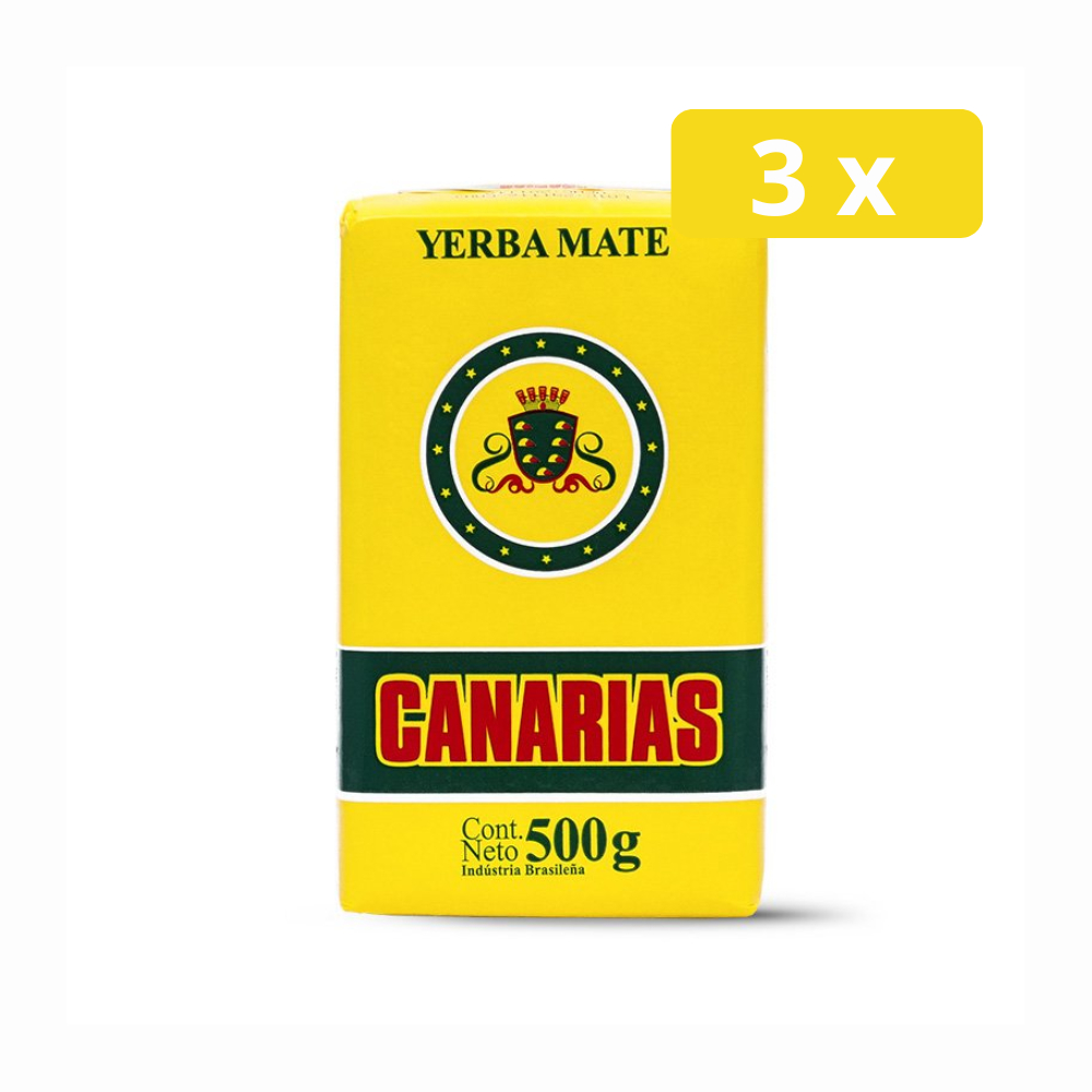 Kit 3 Erva Mate Tradicional Canárias Padrão Uruguaio 500g