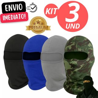 Kit 3 Touca Ninja Balaclava Motoqueiros Militar Tatica Frio Máscara Moto proteção solar raios UV 50+ térmica Premium em Oferta na Shopee