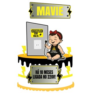 TOPO DE BOLO LIGADA NO 220 V - MENINA em Oferta na Shopee