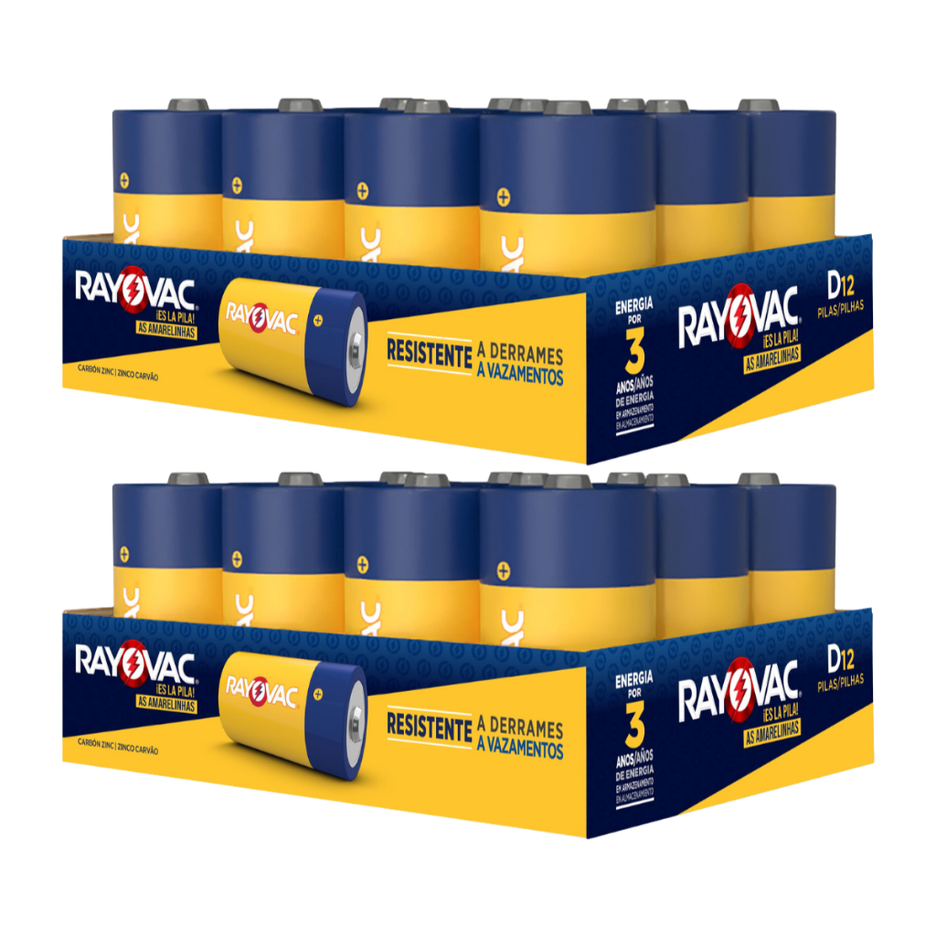 Pilha Zinco Rayovac Tamanho D Bandeja Com 24 Unidades