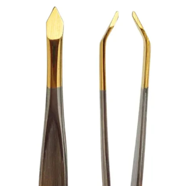 Pinça Depilação 9cm Ponta Fina Ouro 2321.303 Edel Solingen NOVA FORMA banhada a ouro