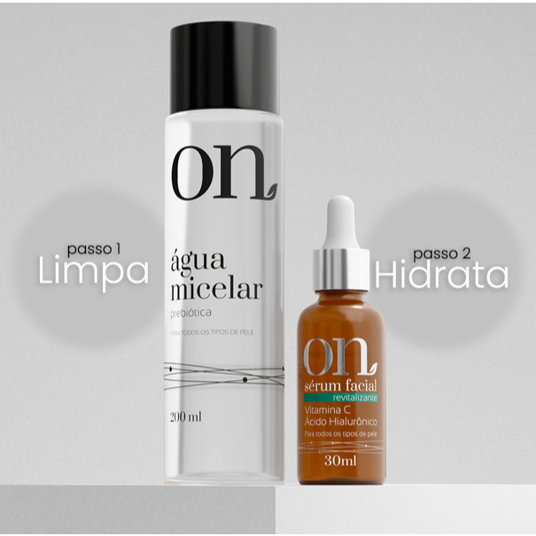 Kit Skin Care em 2 passos - Água Micelar Prebiótica + Sérum Facial Revitalizante - ON