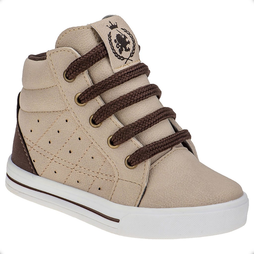 Tênis Infantil Menino Cano Alto Botinha Masculino Cano Alto Zíper Marrom Marinho Bege 62141 Pequito em Oferta na Shopee