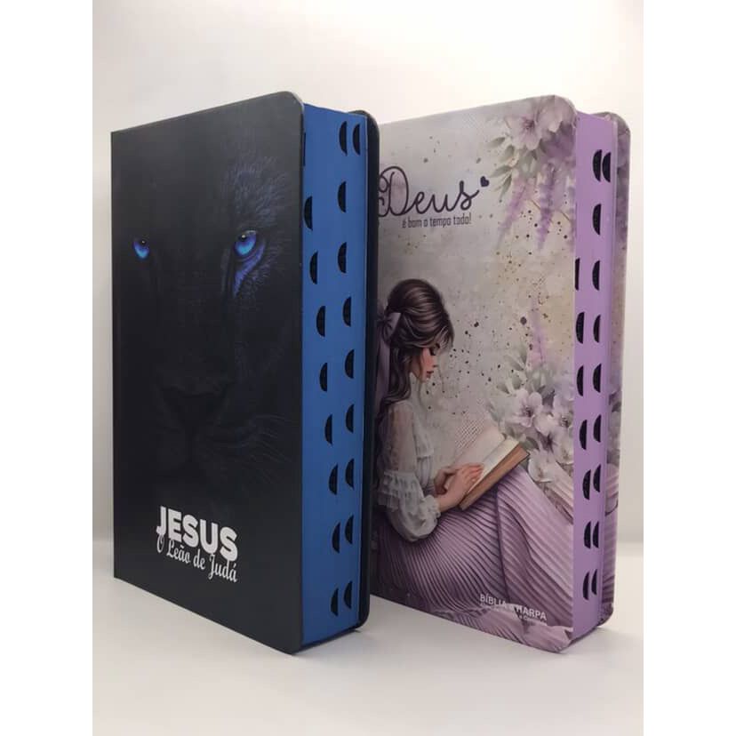 Kit 2 Bíblias Sagrada Tamanho Grande com Harpa Palavras de Jesus em Vermelho Capa Dura (Kit 67) em Oferta na Shopee