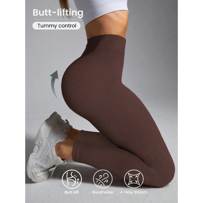 Calça Legging Up Canelada Cintura Alta Zero Transparência Confortável e Respirável Academia Feminina