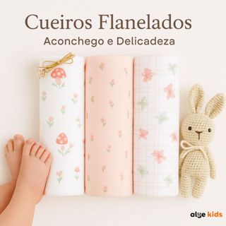 Kit 3 Mantas Cueiro Bebê Flanelado 100% Algodão 100cm x 80cm Manta Grande Enxoval Menino Menina Estampado Atacado Presen em Oferta na Shopee