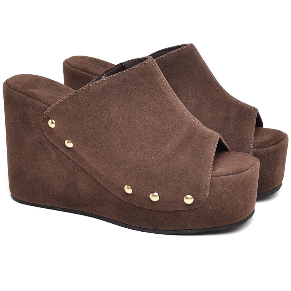 Tamanco Feminino Sapato Detalhes ilhós Marrom BELLY Dubuy 2110DB em Oferta na Shopee