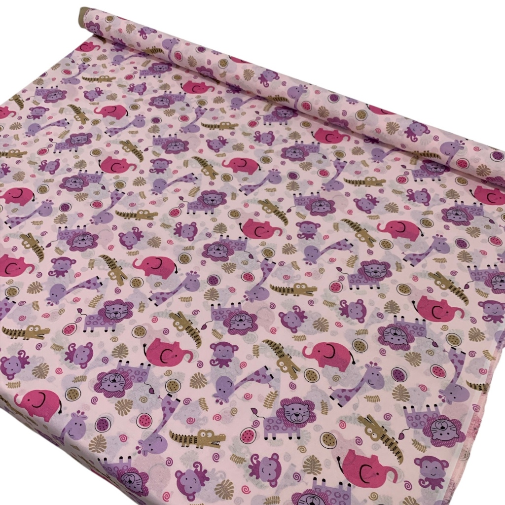 Tecido tricoline misto infantil 50cm x 2,50 de largura Bebê Decoração Enxoval Estampado