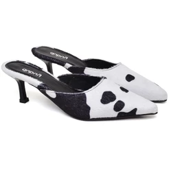 Sapato Feminino Mule Bico Fino Animal Print Vaca DUBUY Haily 1314DB